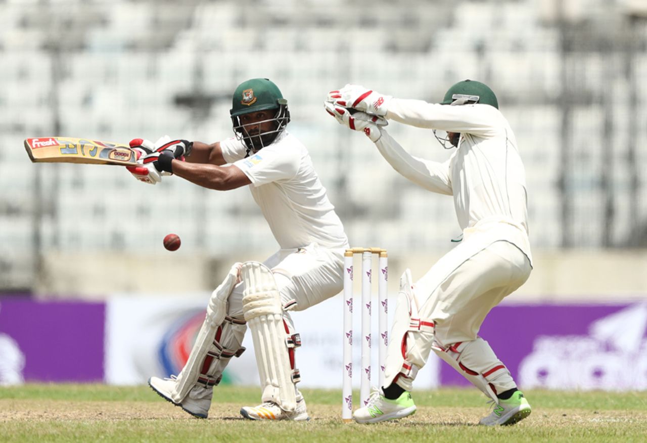 Tamim Iqbal plays a late cut, Bangladesh v Australia, 1st Test, Mirpur, 1st day, August 27, 2017
