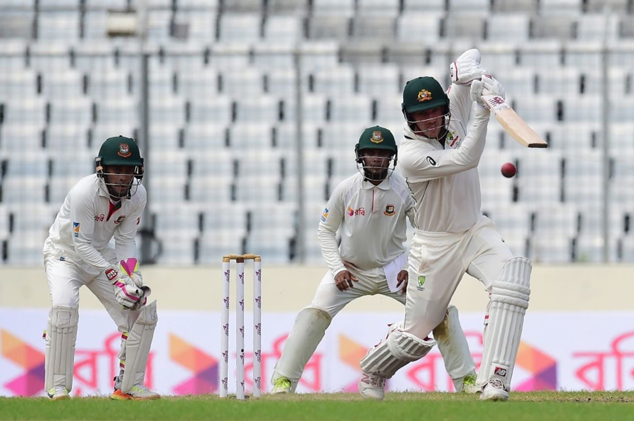 Pat Cummins made use of a reprieve to frustrate Bangladesh, Bangladesh v Australia, 1st Test, Mirpur, 2nd day, August 28, 2017