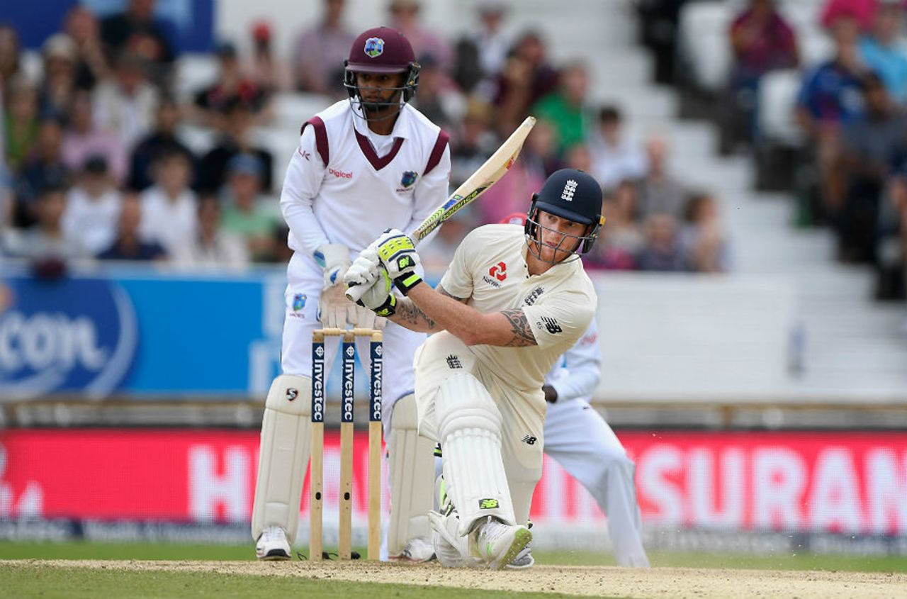 Ben Stokes sweeps through the leg side, England v West Indies, 2nd Investec Test, Headingley, 4th day, August 28, 2017