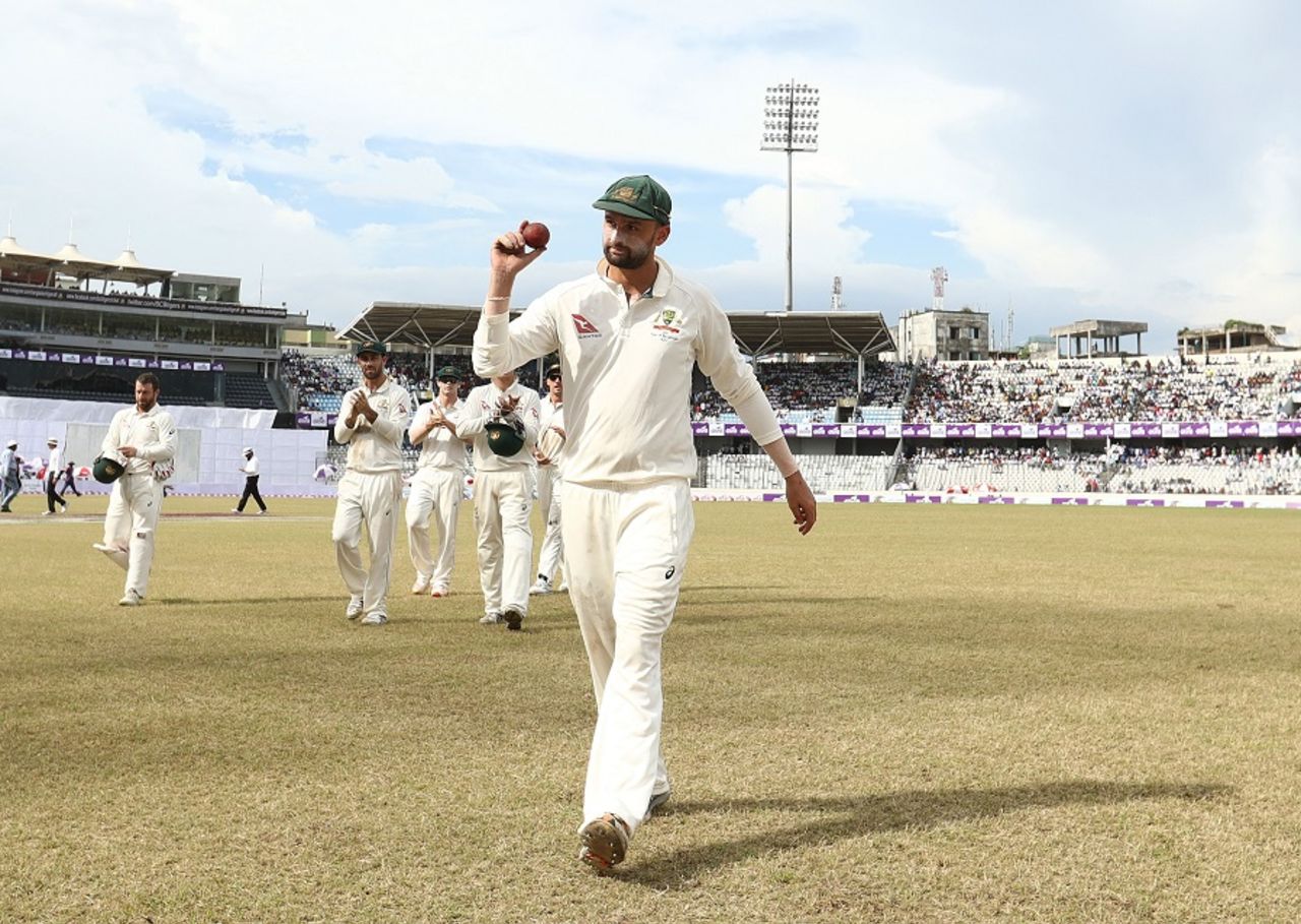 Nathan Lyon claimed his fifth five-wicket haul in Asia, Bangladesh v Australia, 1st Test, Mirpur, 3rd day, August 29, 2017