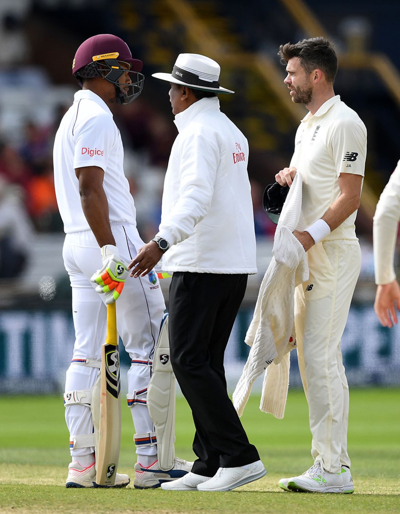 James Anderson and Kieran Powell had a few words, England v West Indies, 2nd Investec Test, Headingley, 5th day, August 29, 2017