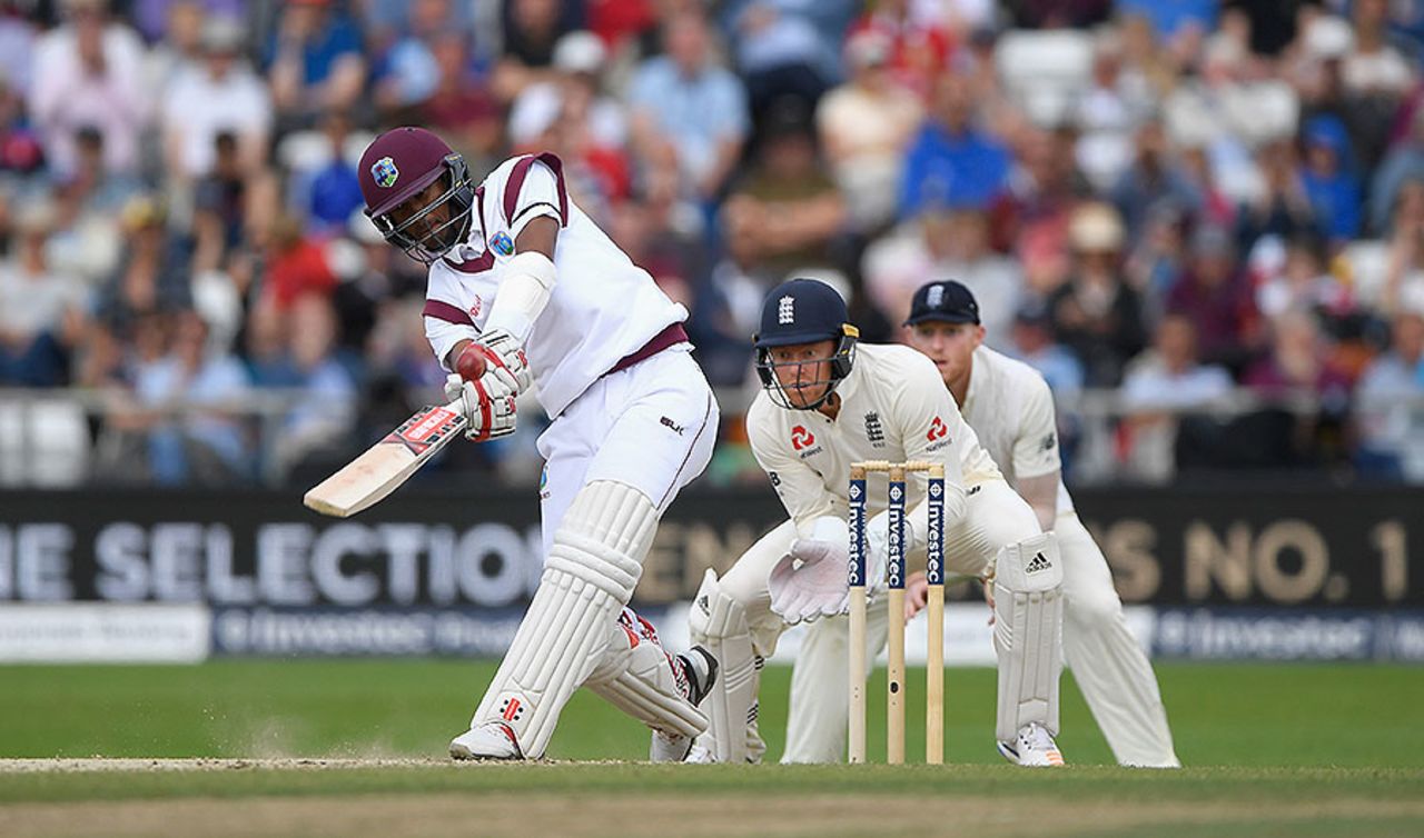 Kraigg Brathwaite took the attack to the spin of Moeen Ali, England v West Indies, 2nd Investec Test, Headingley, 5th day, August 29, 2017