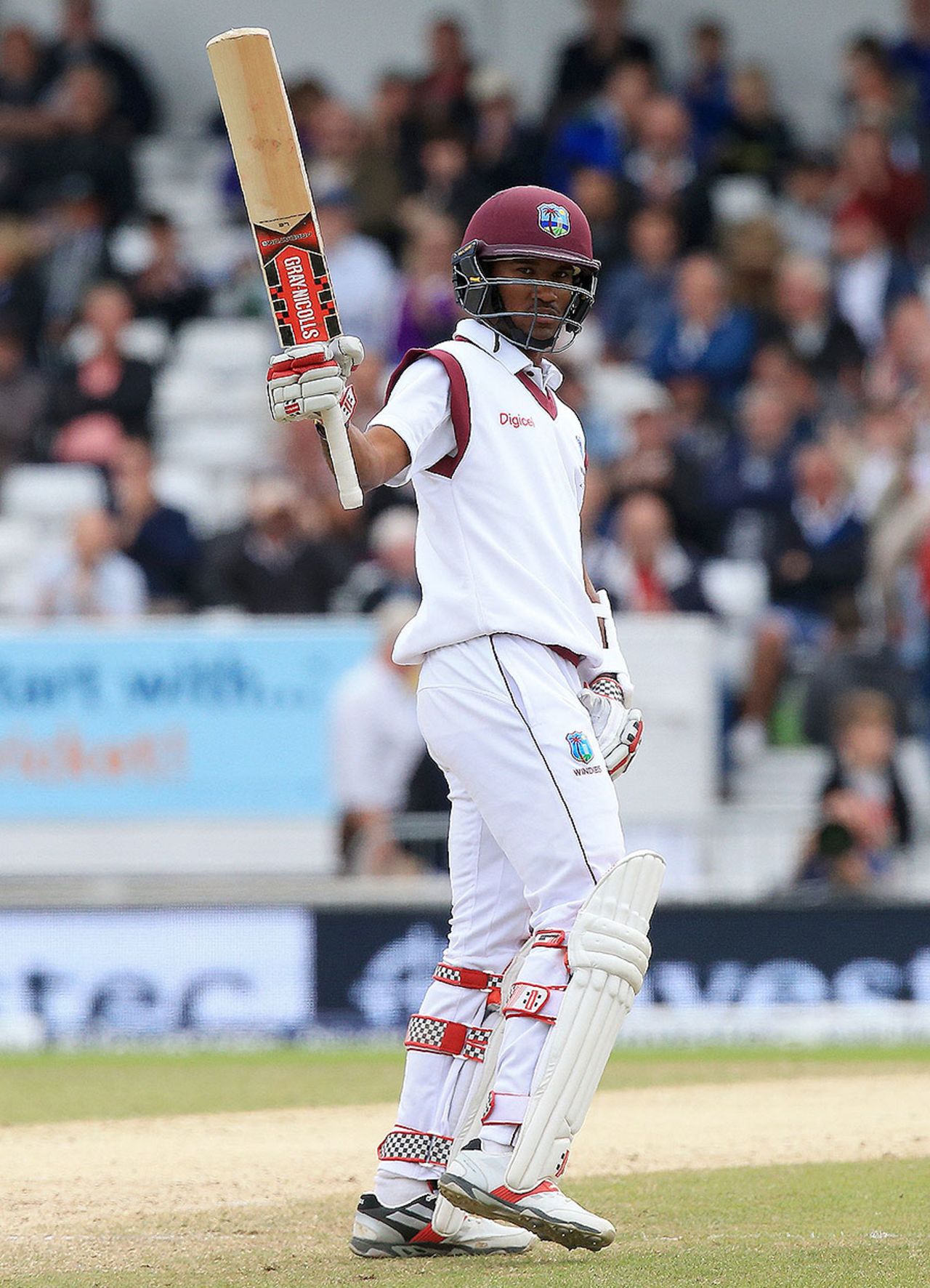 Kraigg Brathwaite reached fifty for the second time in the match, England v West Indies, 2nd Investec Test, Headingley, 5th day, August 29, 2017