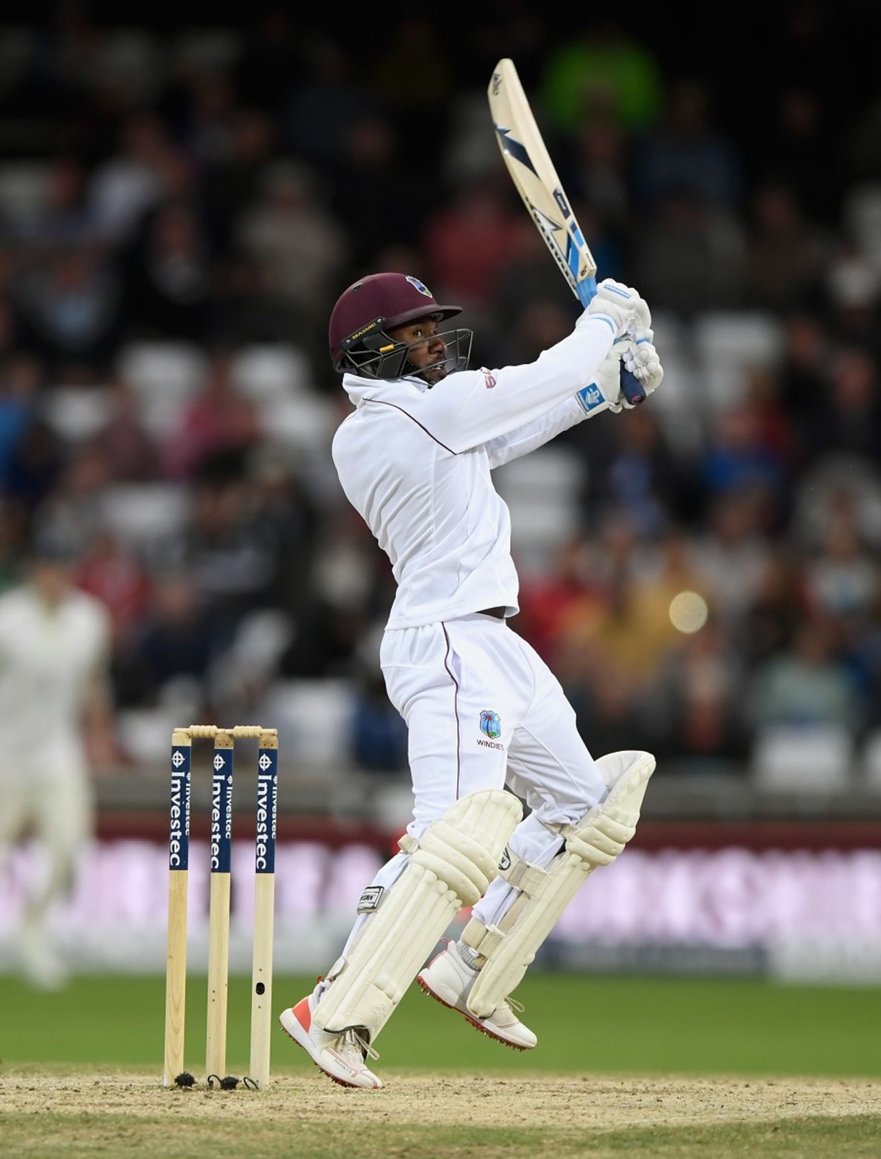 Jermaine Blackwood lays into a pull shot, England v West Indies, 2nd Investec Test, Headingley, 5th day, August 29, 2017