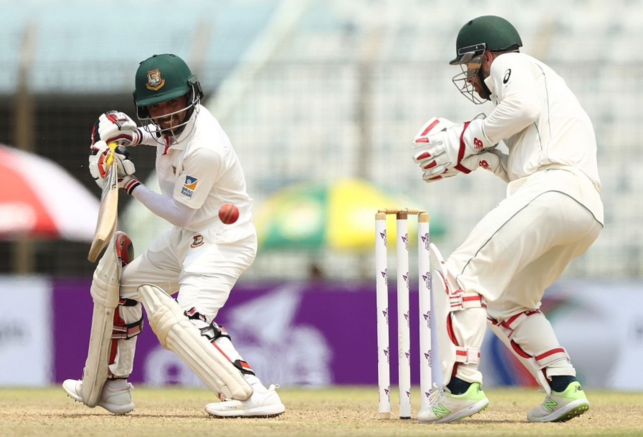 Mominul Haque steers one to third man, Bangladesh v Australia, 2nd Test, Chittagong, 1st day, September 4, 2017