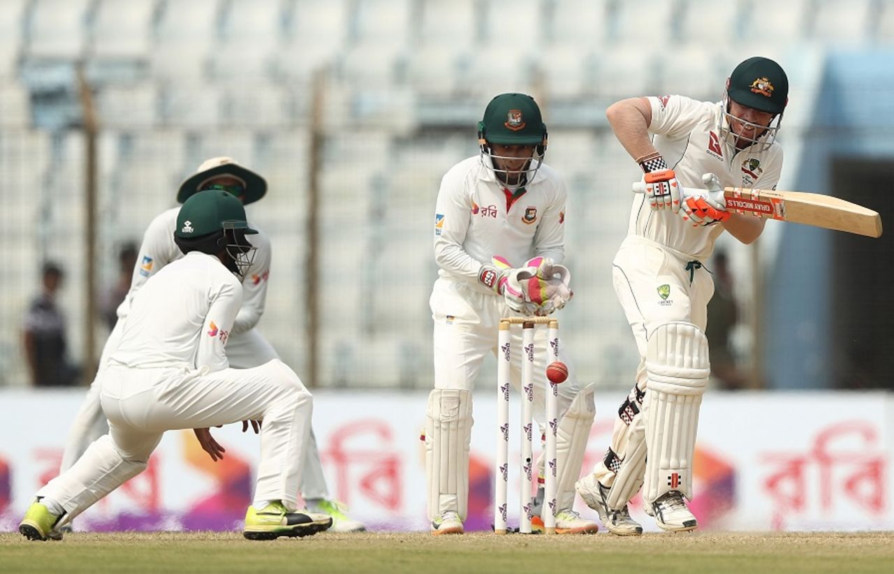 David Warner tackled Bangladesh's spinners with soft hands, Bangladesh v Australia, 2nd Test, Chittagong, 2nd day, September 5, 2017