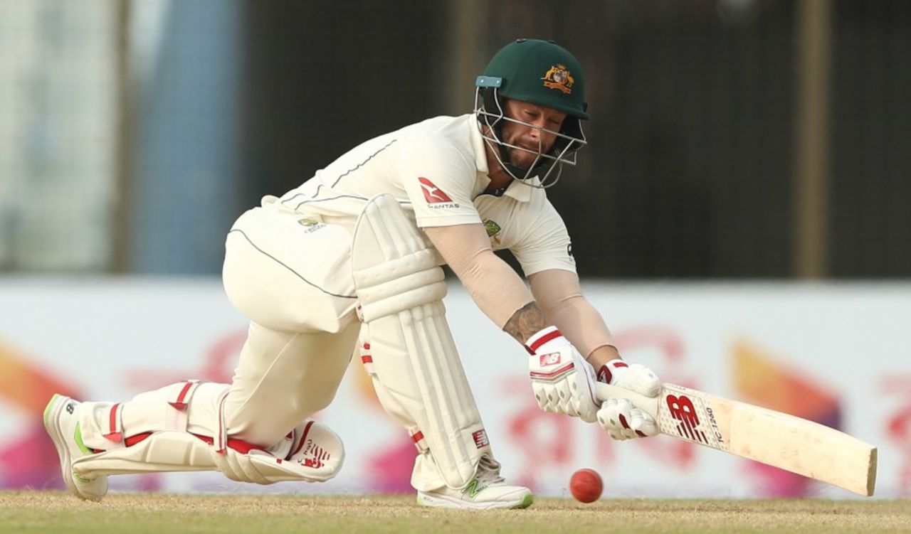 Matthew Wade brought out the paddle sweep frequently, Bangladesh v Australia, 2nd Test, Chittagong, 3rd day, September 6, 2017