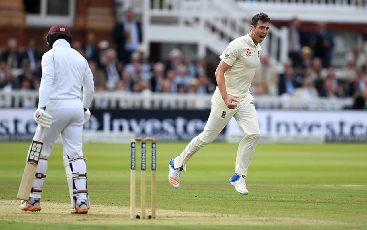 Toby Roland-Jones removed Shai Hope, England v West Indies, 3rd Investec Test, Lord's, 1st day, September 7, 2017