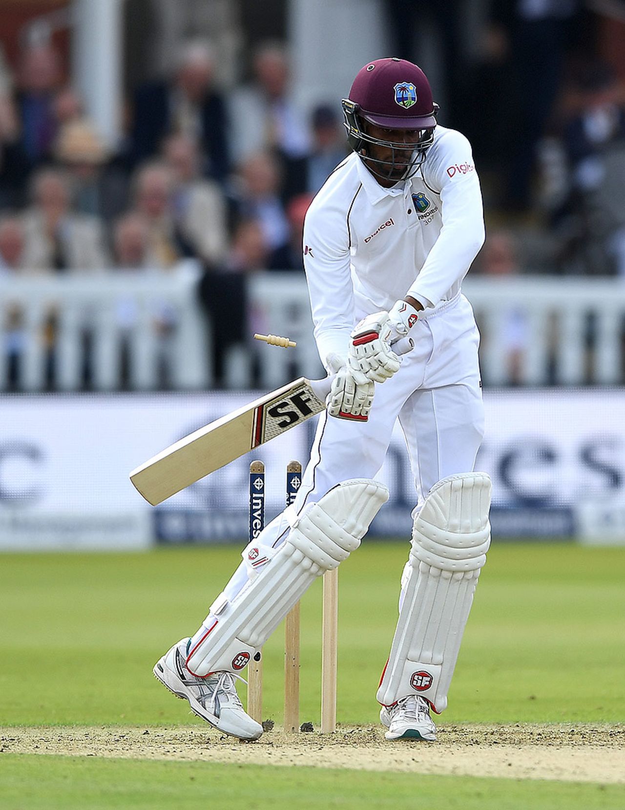 Roston Chase was bowled by an unplayable delivery from Ben Stokes, England v West Indies, 3rd Investec Test, Lord's, 1st day, September 7, 2017