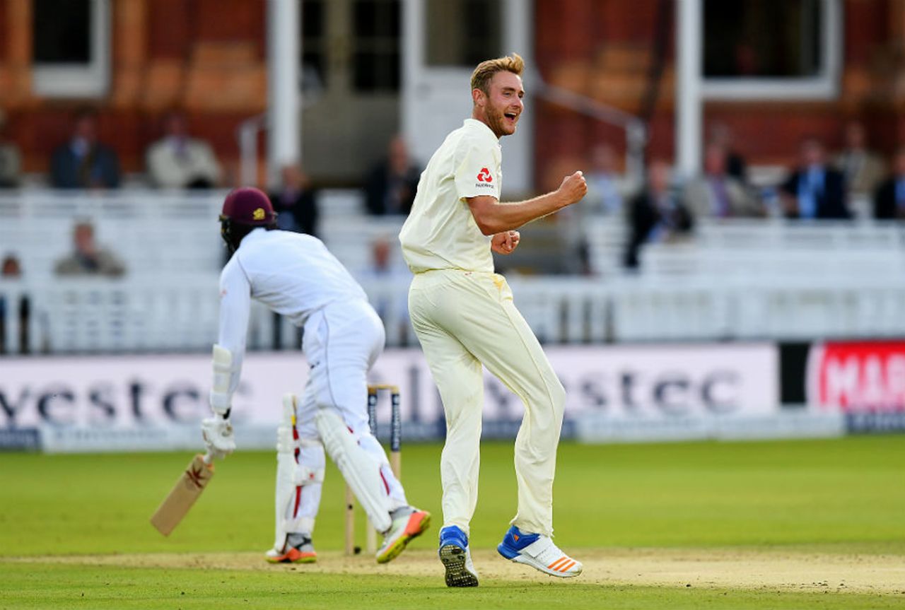 Stuart Broad trapped Kyle Hope lbw, England v West Indies, 3rd Investec Test, Lord's, 2nd day, September 8, 2017 