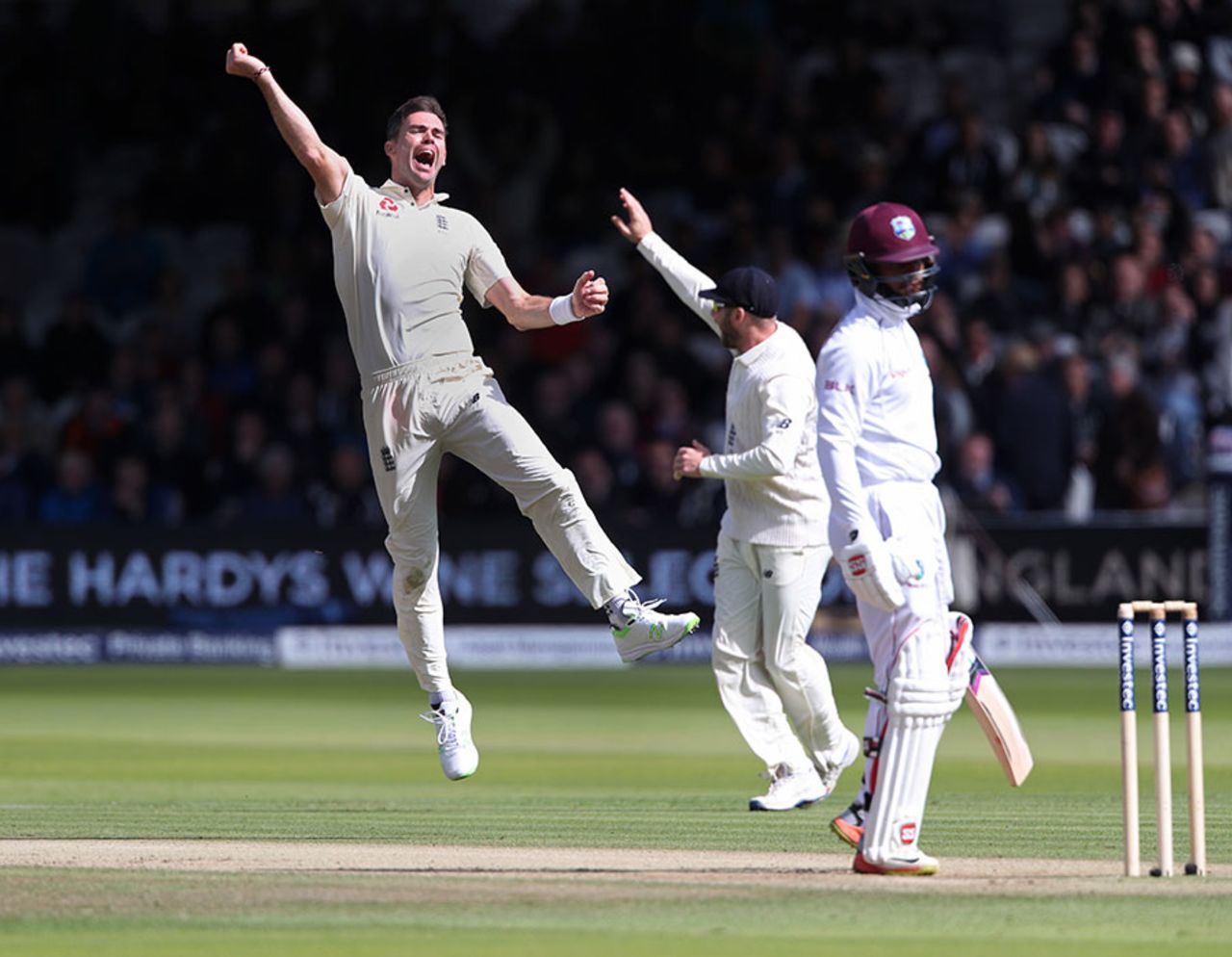 James Anderson removed Shai Hope for his fifth wicket, England v West Indies, 3rd Investec Test, Lord's, 3rd day, September 9, 2017 