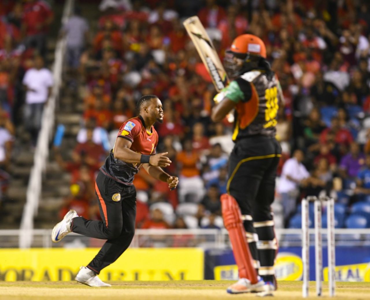 Javon Searles had Chris Gayle caught with his first ball, Trinbago Knight Riders v St Kitts and Nevis Patriots, CPL 2017, final, Tarouba, September 9, 2017