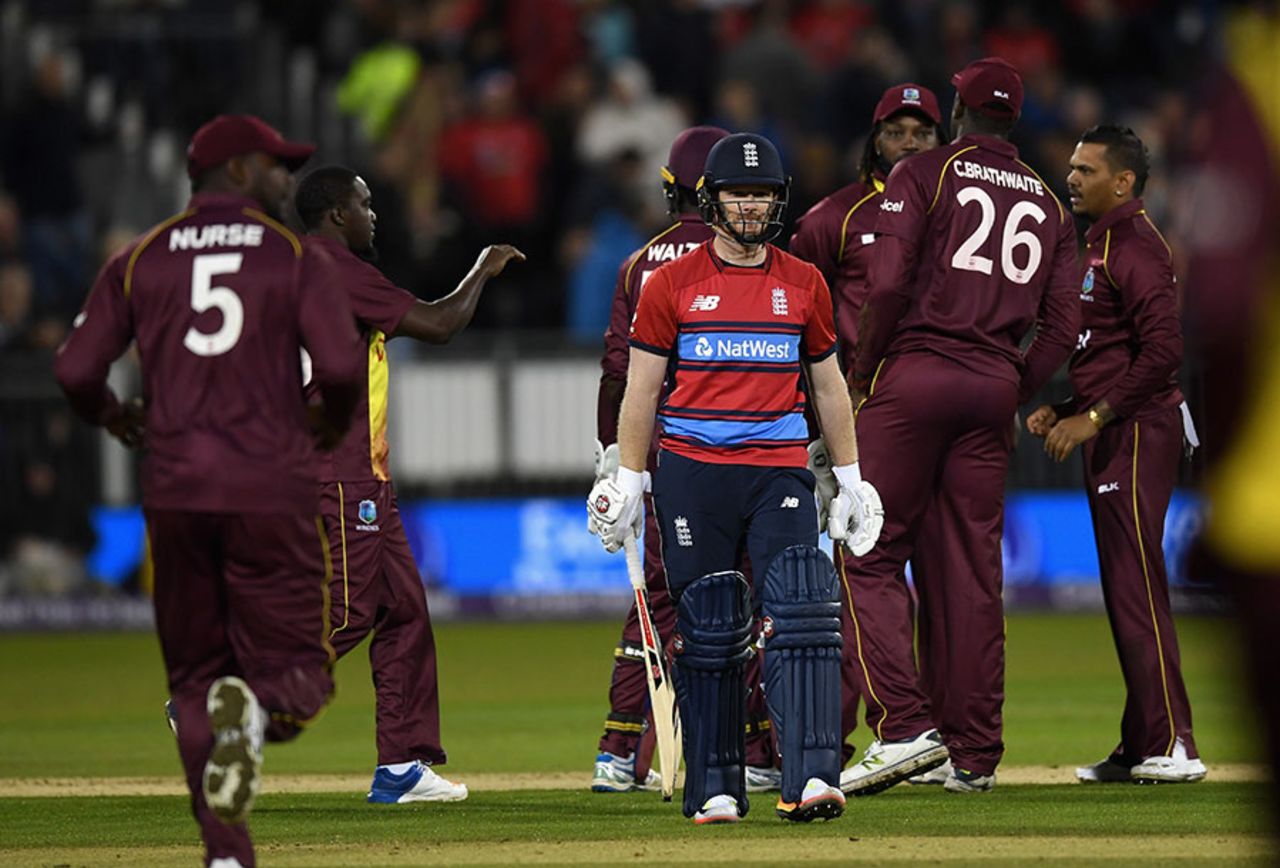 Eoin Morgan picked up another low score, England v West Indies, only T20I, Chester-le-Street, September 16, 2017