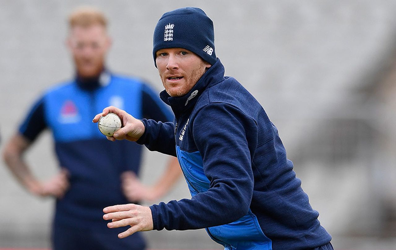 Eoin Morgan practises ahead of the first ODI against West Indies, England v West Indies, Old Trafford, September 18, 2017