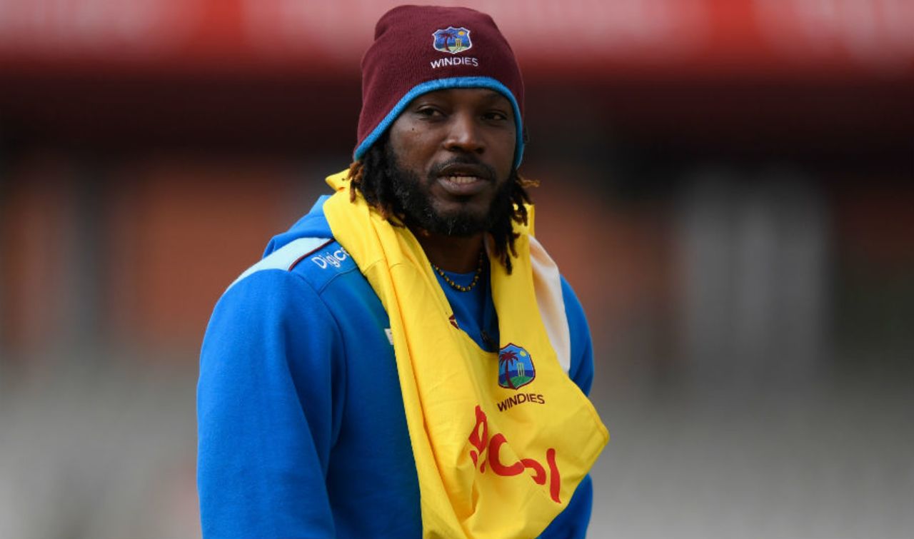 Chris Gayle at training ahead of an ODI in Old Trafford, England v West Indies, 1st ODI, Old Trafford, September 19, 2017
