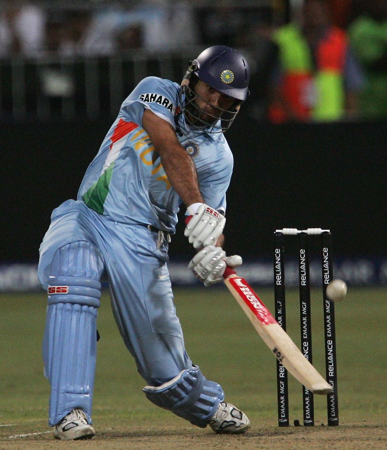 Yuvraj Singh tries to go big on the off side, England v India, Group E, ICC World Twenty20, Durban, September 19, 2007