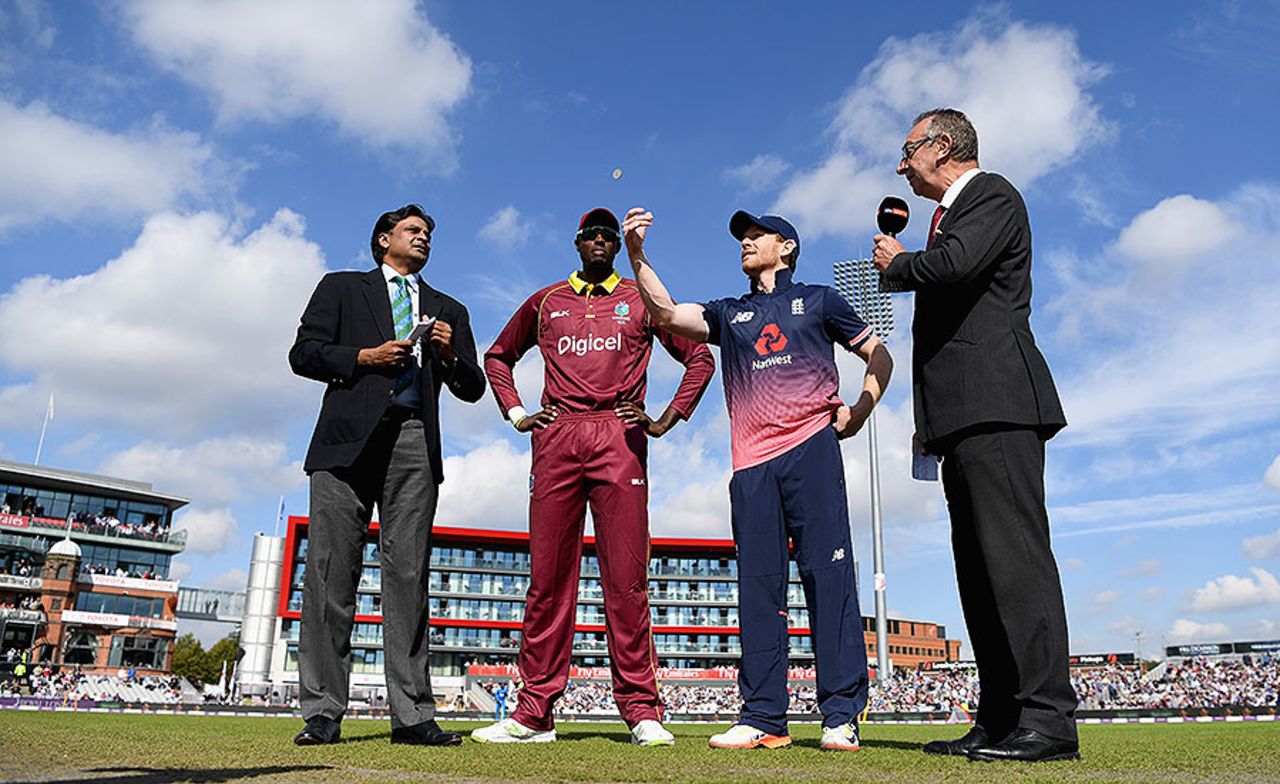 Jason Holder won the toss and chose for West Indies to bat first, England v West Indies, 1st ODI, Old Trafford, September 19, 2017