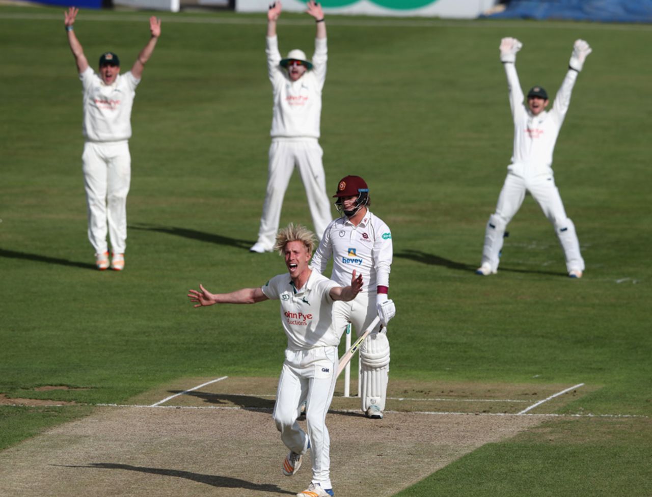 Luke Wood traps Rob Newton lbw, Northants v Notts, Specsavers Championship, Division Two, Northampton, September 19, 2017