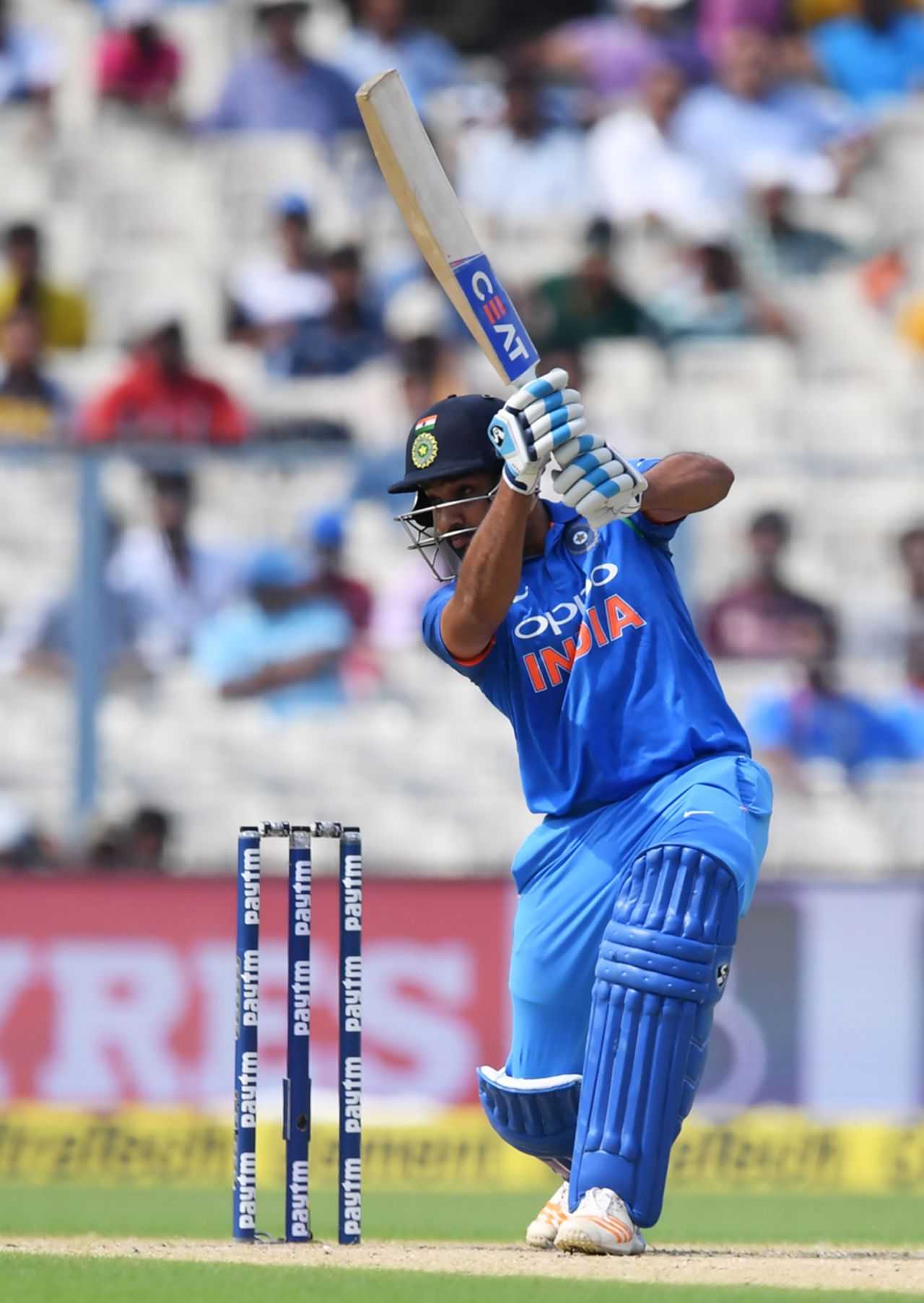 Rohit Sharma unleashes the copybook cover drive, India v Australia, 2nd ODI, Kolkata, September 21, 2017