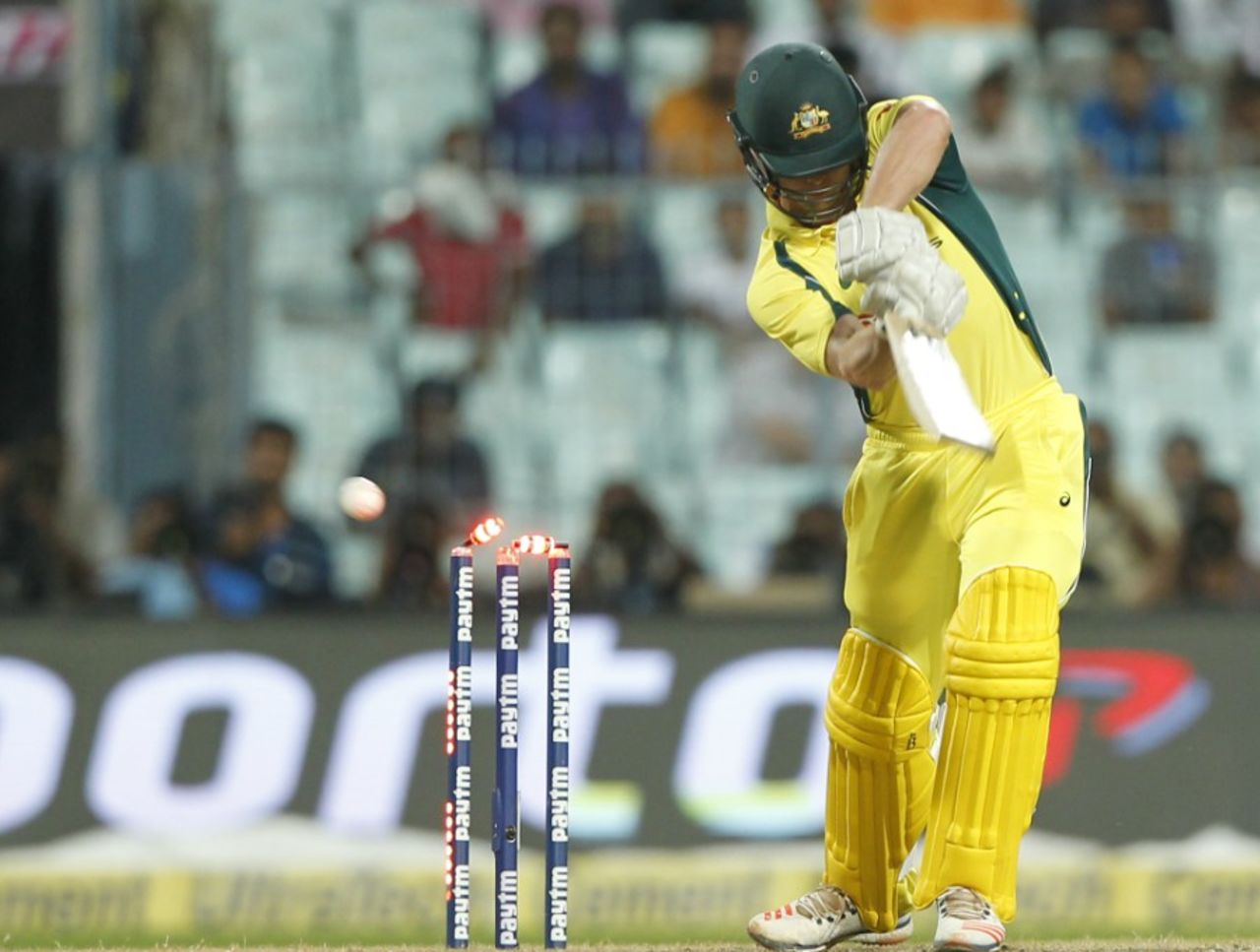 Hilton Cartwright was bowled for the second time in the series, India v Australia, 2nd ODI, Kolkata, September 21, 2017