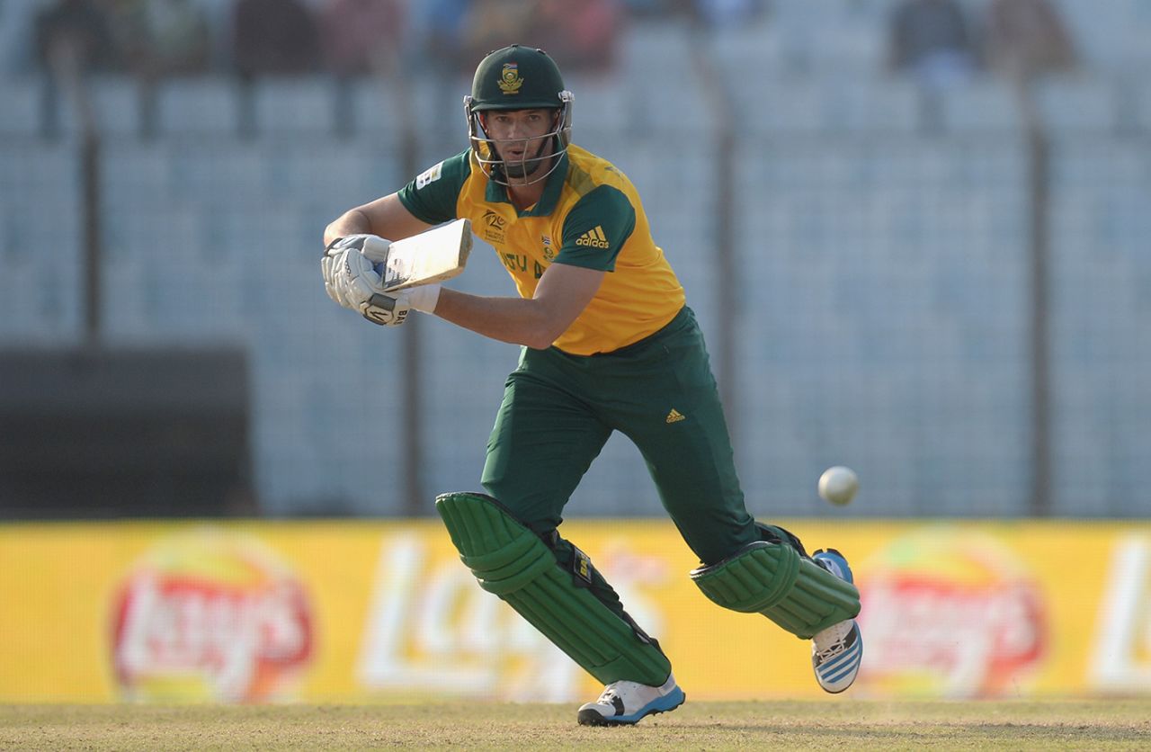 Albie Morkel bats, New Zealand v South Africa, World T20, Group 1, Chittagong, March 24, 2014