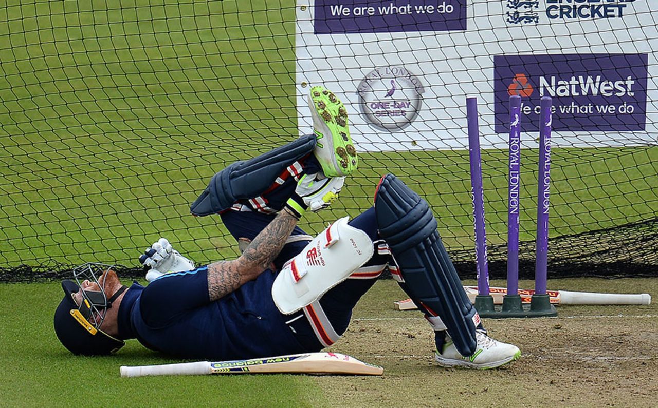 Ben Stokes took a blow on the foot during nets, Bristol, September 23, 2017