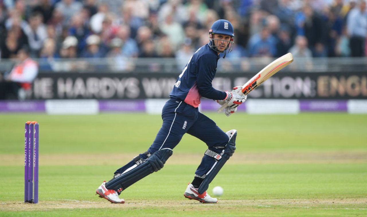 Alex Hales steers the ball into the off side, England v West Indies, 3rd ODI, Bristol, September 24, 2017