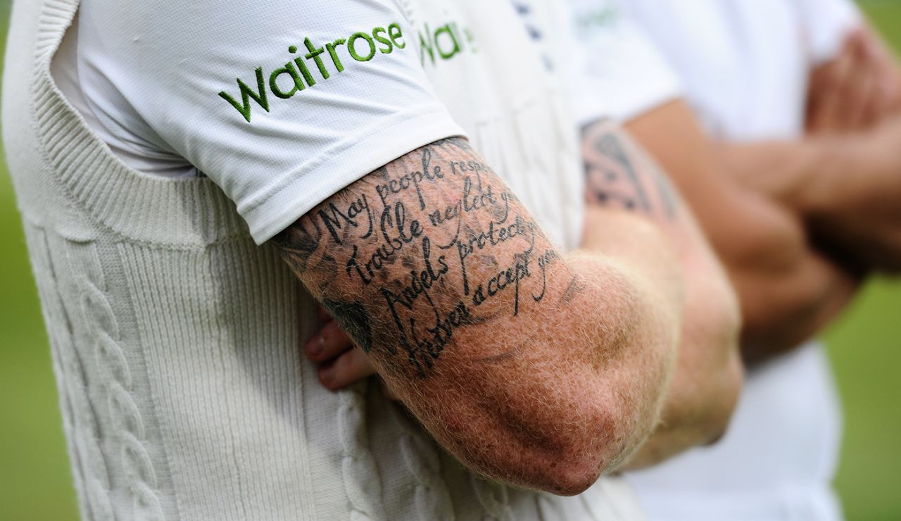 The tattoos on Ben Stokes' arms, England v New Zealand, 1st Investec Test, Lord's, 5th day, May 25, 2015