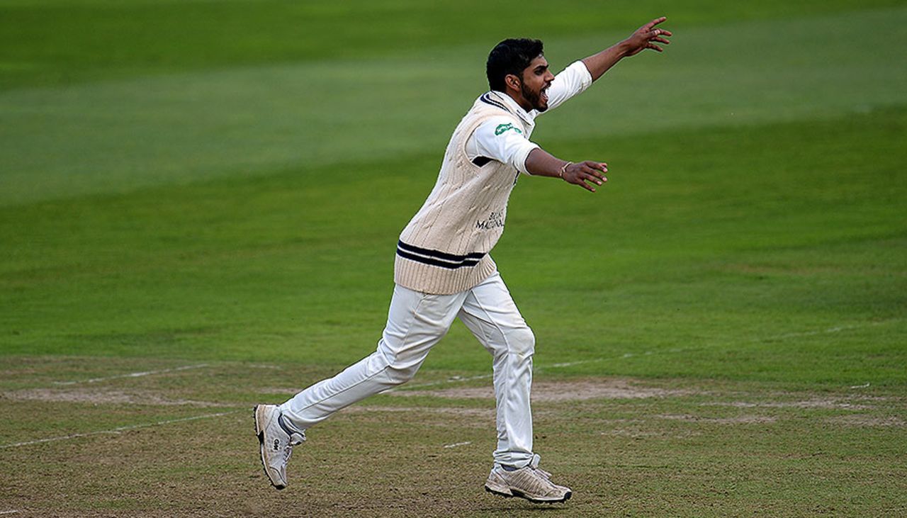 Ravi Patel claims another wicket, Somerset v Middlesex, Specsavers Championship Division One, Taunton, September 25, 2017