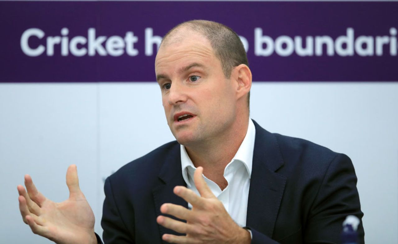 Andrew Strauss talks to the media, The Oval, September 27, 2017