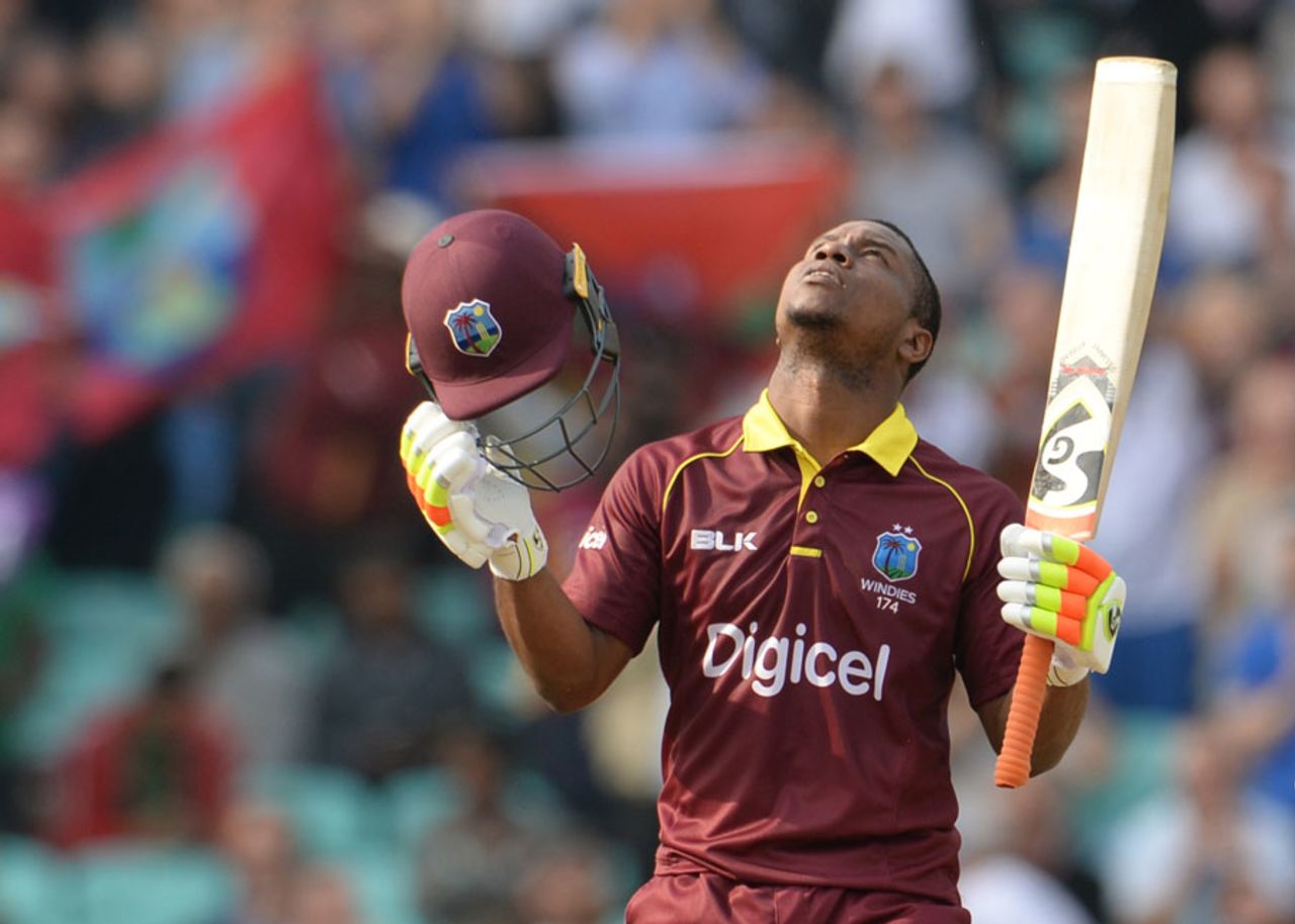 Evin Lewis made his second one-day hundred, England v West Indies, 4th ODI, The Oval, September 27, 2017