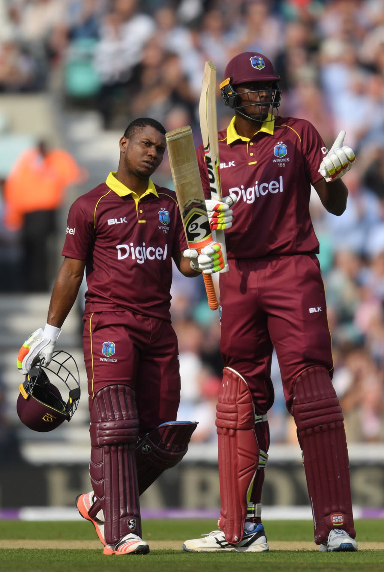 Evin Lewis and Jason Holder put on a rapid century stand, England v West Indies, 4th ODI, The Oval, September 27, 2017