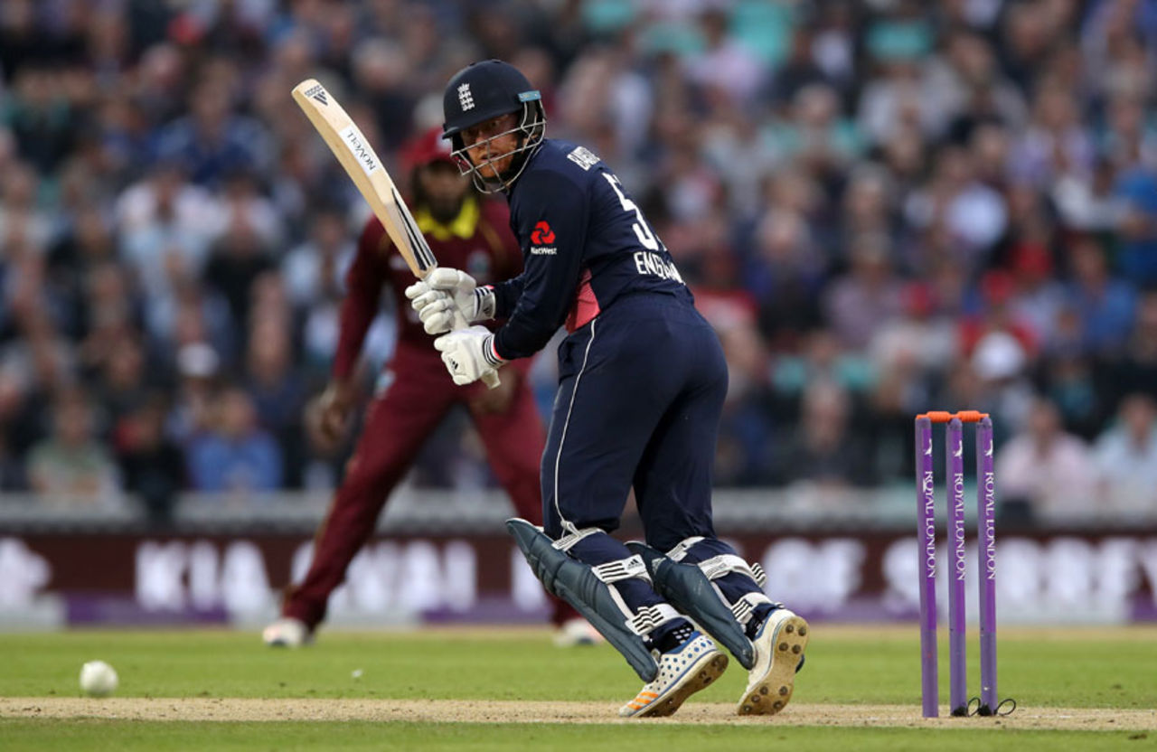 Jonny Bairstow works the ball into the leg side, England v West Indies, 4th ODI, The Oval, September 27, 2017