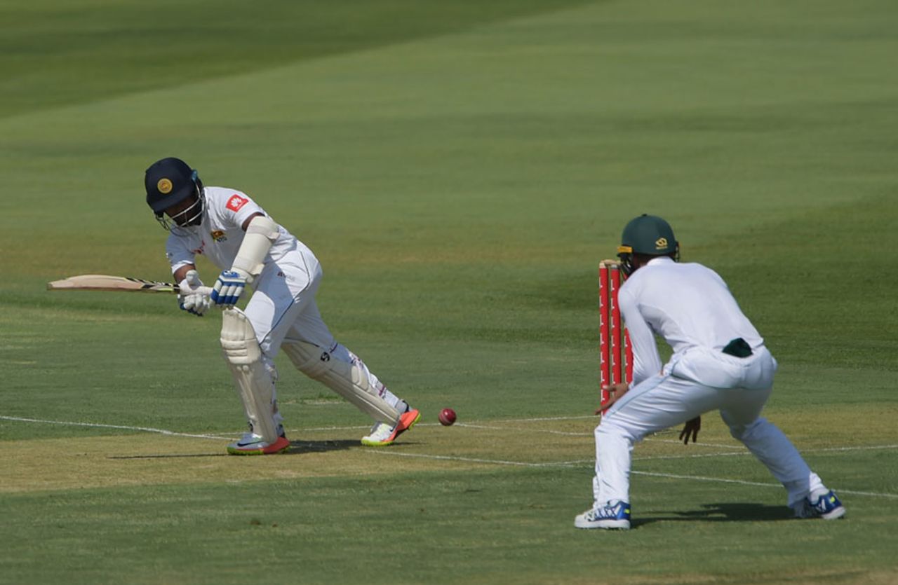 Kaushal Silva flicks against the turn, Pakistan v Sri Lanka, 1st Test, 1st day, Abu Dhabi, 28 September, 2017