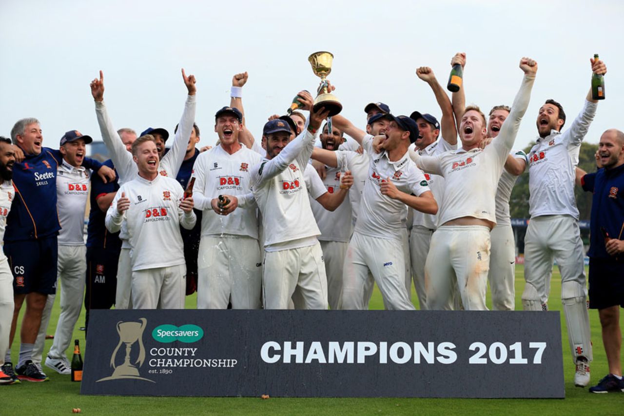 Essex are crowned 2017 champions, Essex v Yorkshire, Specsavers Championship Division One, Chelmsford, September 27, 2017