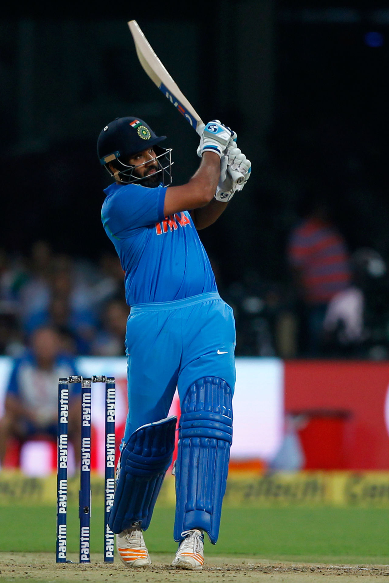 Rohit Sharma lays into a pull, India v Australia, 4th ODI, Bengaluru, September 28, 2017