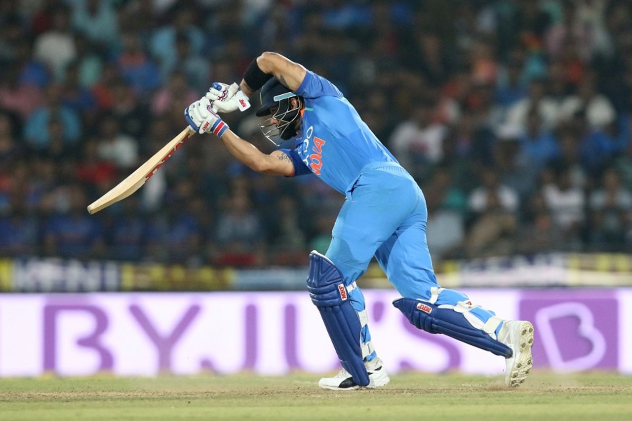 Virat Kohli struck an uncharacteristically slow 39, India v Australia, 5th ODI, Nagpur, October 1, 2017