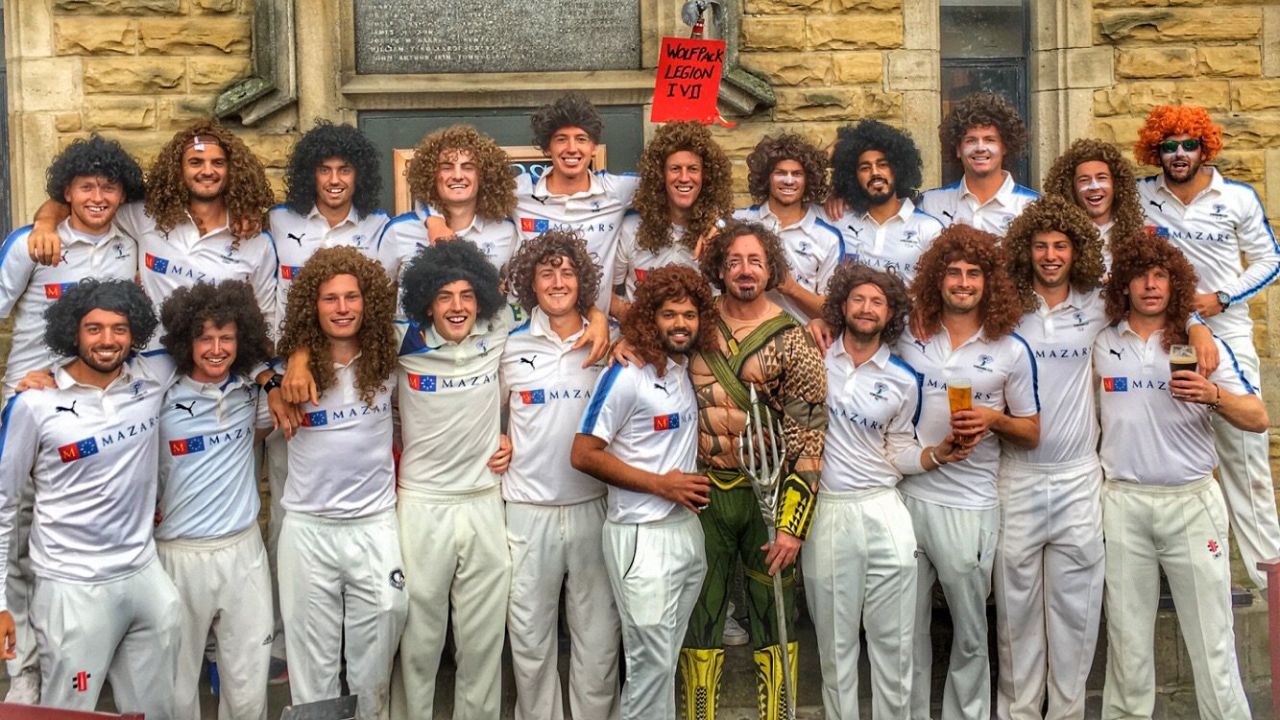 Yorkshire players provide their Super Hero tribute to Ryan Sidebottom, The Otley Run, Headingley, October 3, 2017