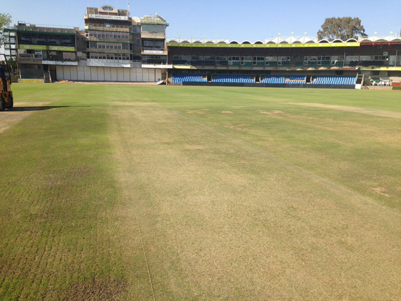 A view of the pitch at the Mangaung Oval a few days before the second Test, Bloemfontein, October 4, 2017