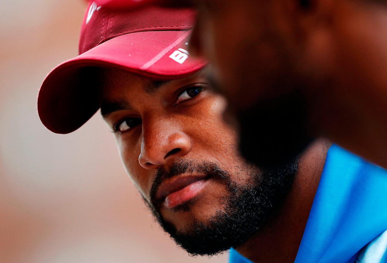 Shai Hope listens to his brother Kyle talk, Lord's, September 5, 2017