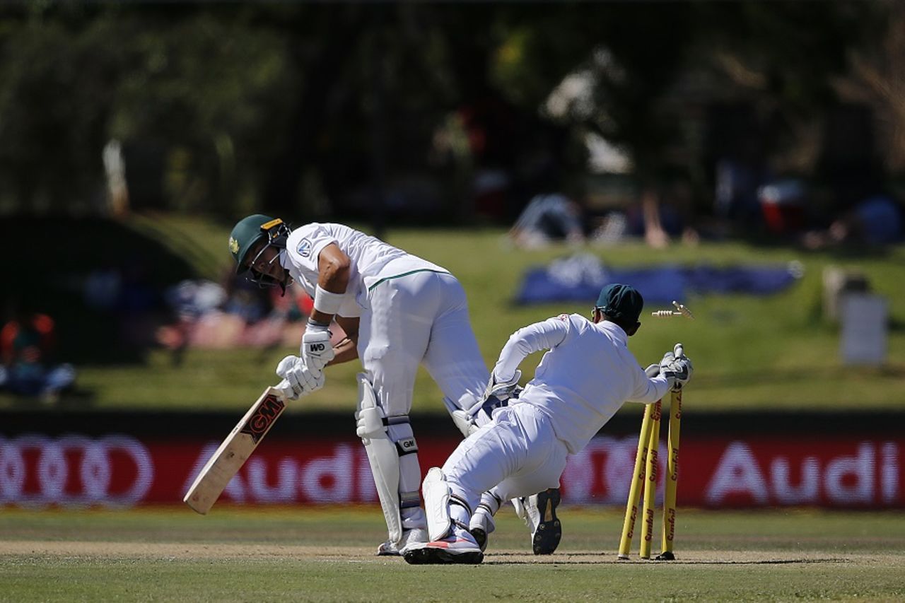 Aiden Markram survives a stumping chance, South Africa v Bangladesh, 1st Test, Bloemfontein, 1st day, October 6, 2017