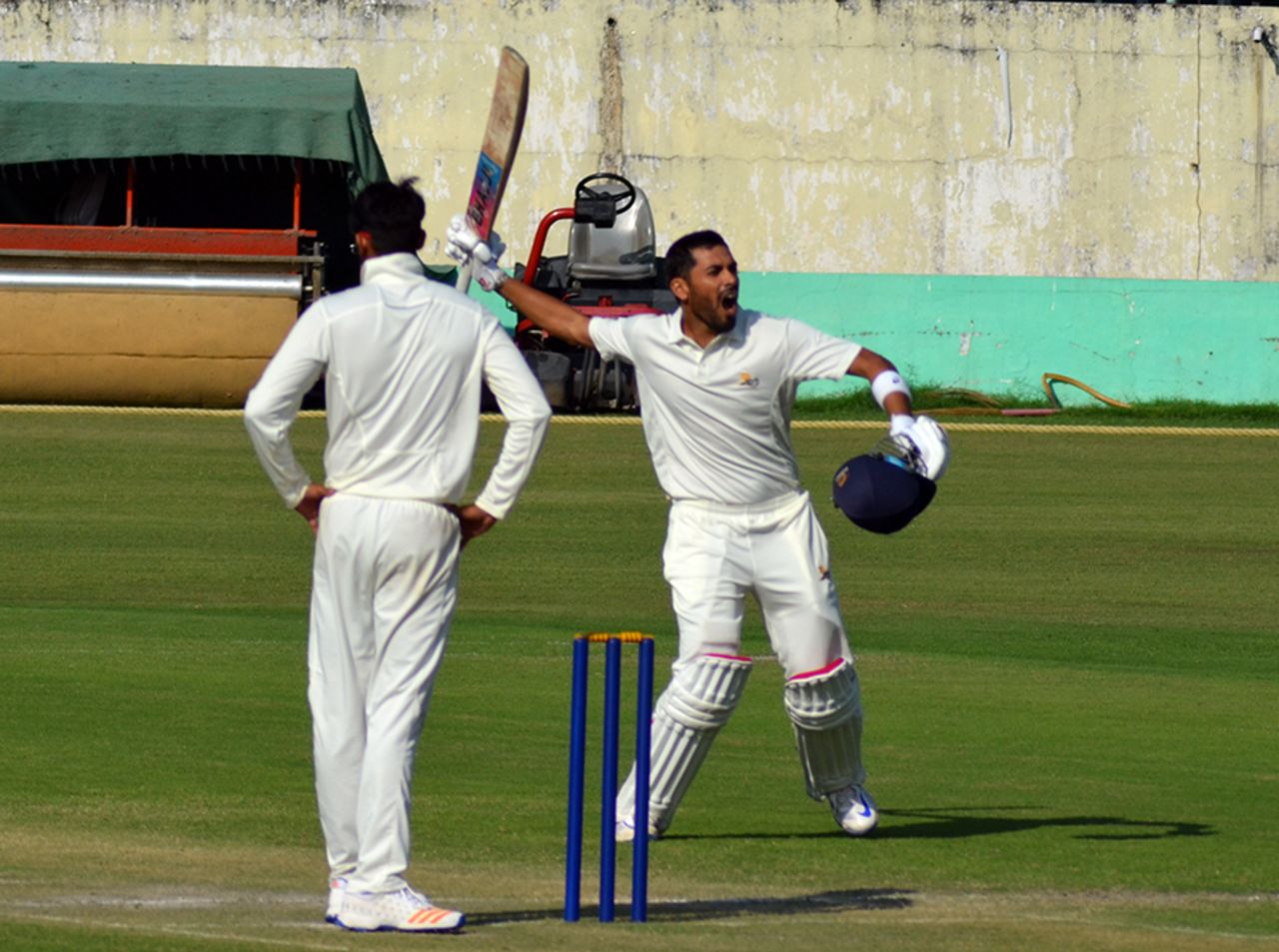Prashant Chopra's 271 not out on the first day equalled the highest individual score for Himachal Pradesh in the Ranji Trophy, Himachal Pradesh v Punjab, Ranji Trophy, Group D, 1st day, Dharamsala