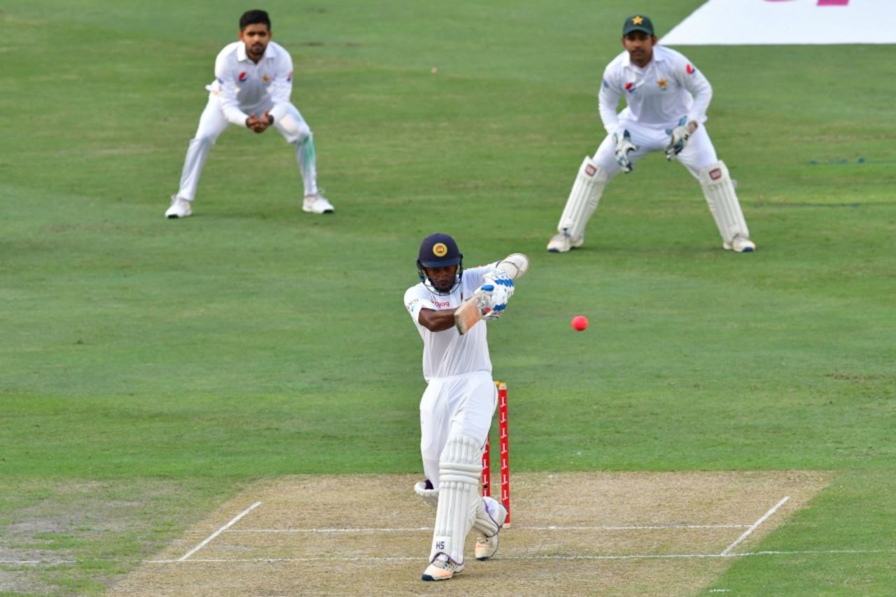 Sadeera Samarawickrama made a brisk 38 in his first innings in Tests, Pakistan v Sri Lanka, 2nd Test, Dubai, 1st day, October 6, 2017