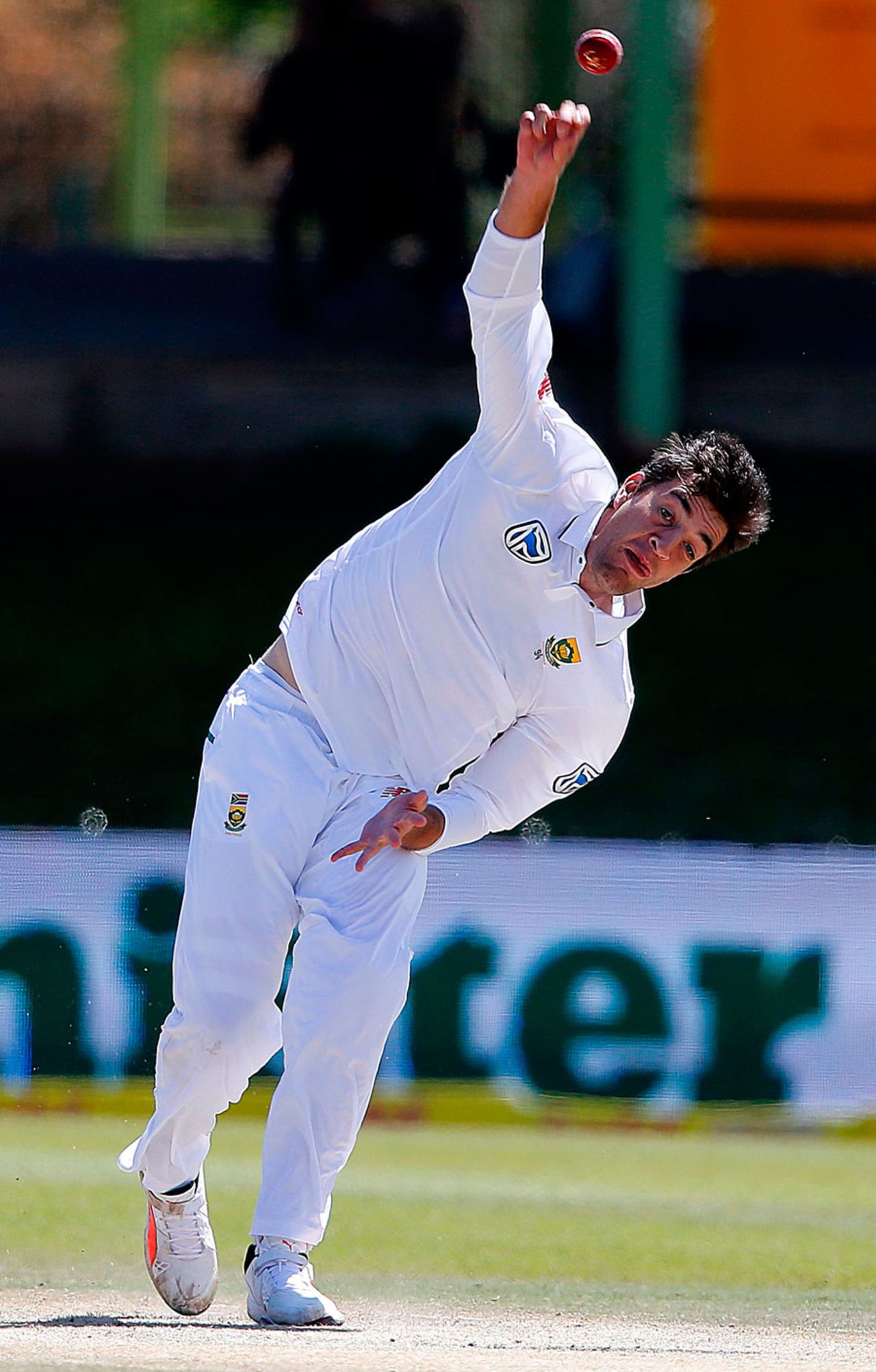 Duanne Olivier releases the ball, South Africa v Bangladesh, 1st Test, Bloemfontein, 3rd day, October 8, 2017