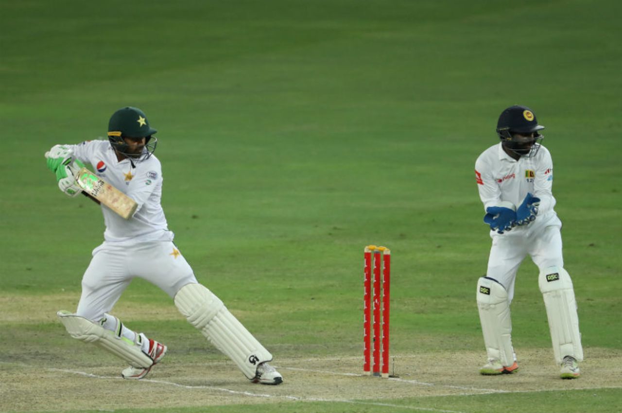 Haris Sohail provided some much-needed solidity in the middle, Pakistan v Sri Lanka, 2nd Test, Dubai, 3rd day, October 8, 2017