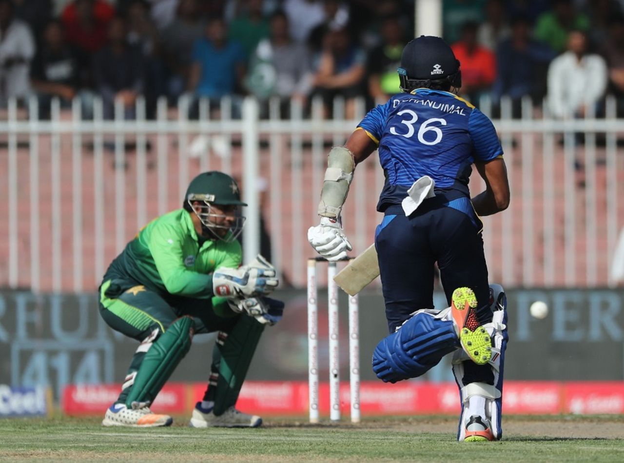 Dinesh Chandimal was run out for 16, Pakistan v Sri Lanka, 4th ODI, Sharjah
