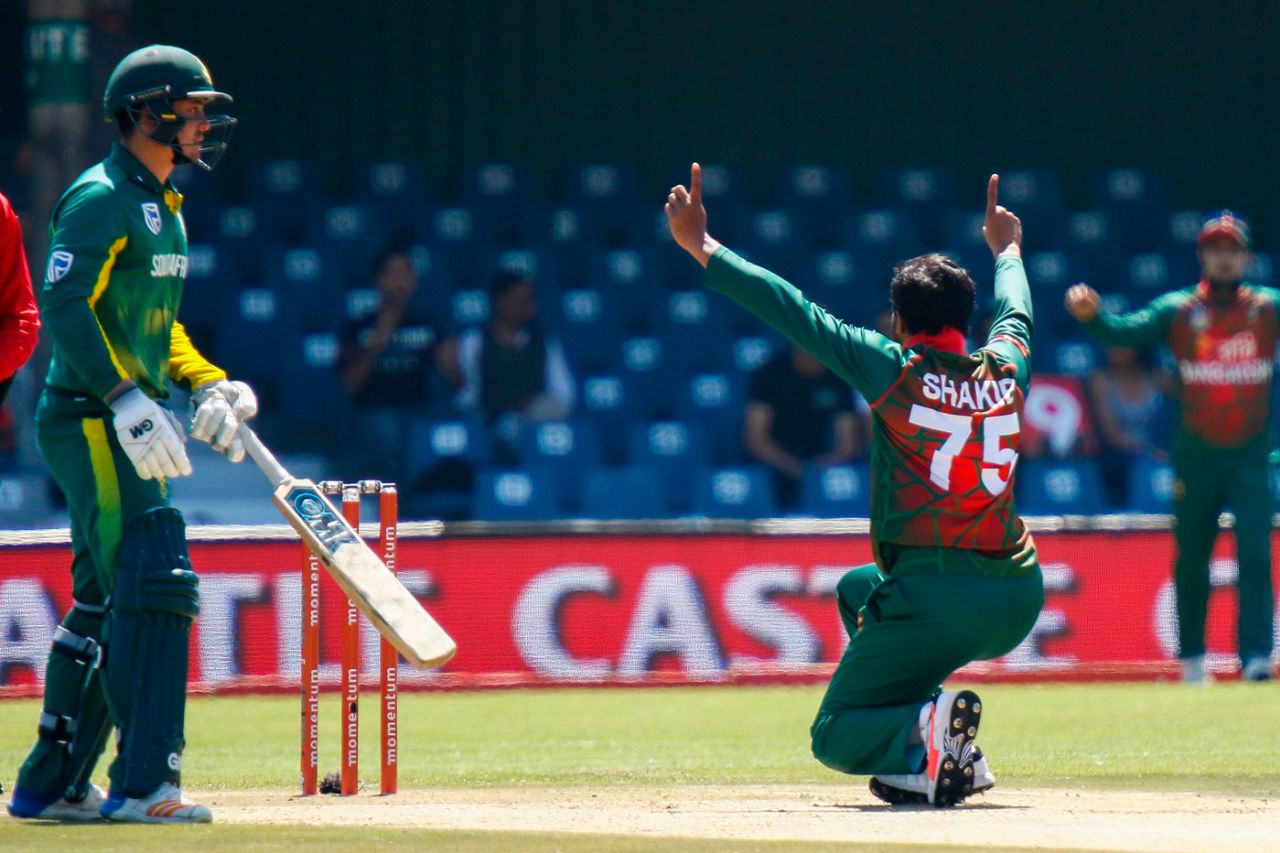 Shakib Al Hasan appeals, South Africa v Bangladesh, 3rd ODI, East London, October 22, 2017