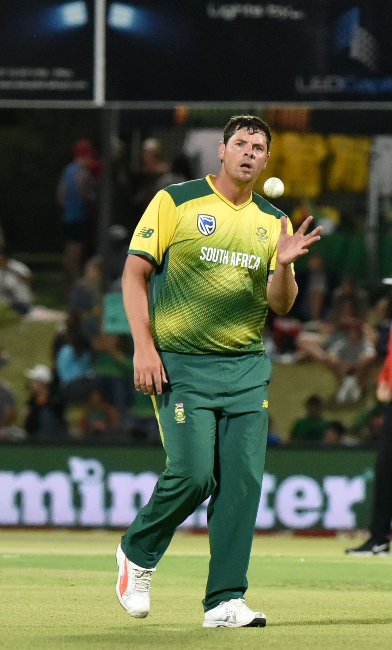 The 33-year old Robbie Frylinck took two wickets on debut, South Africa v Bangladesh, 1st T20I, Bloemfontein, October 26, 2017