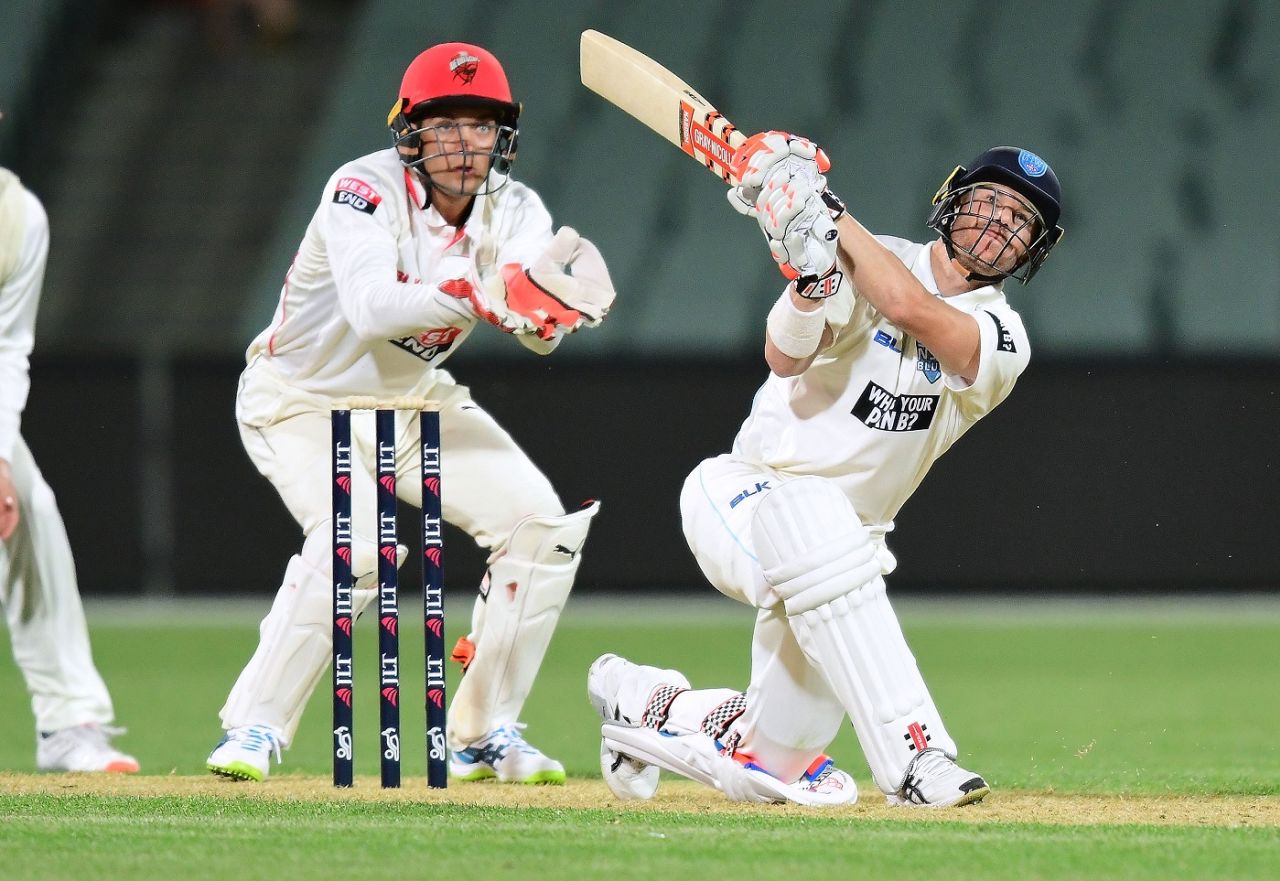 David Warner reached fifty on the first day, South Australia v New South Wales, Adelaide, 1st day, October 27, 2017
