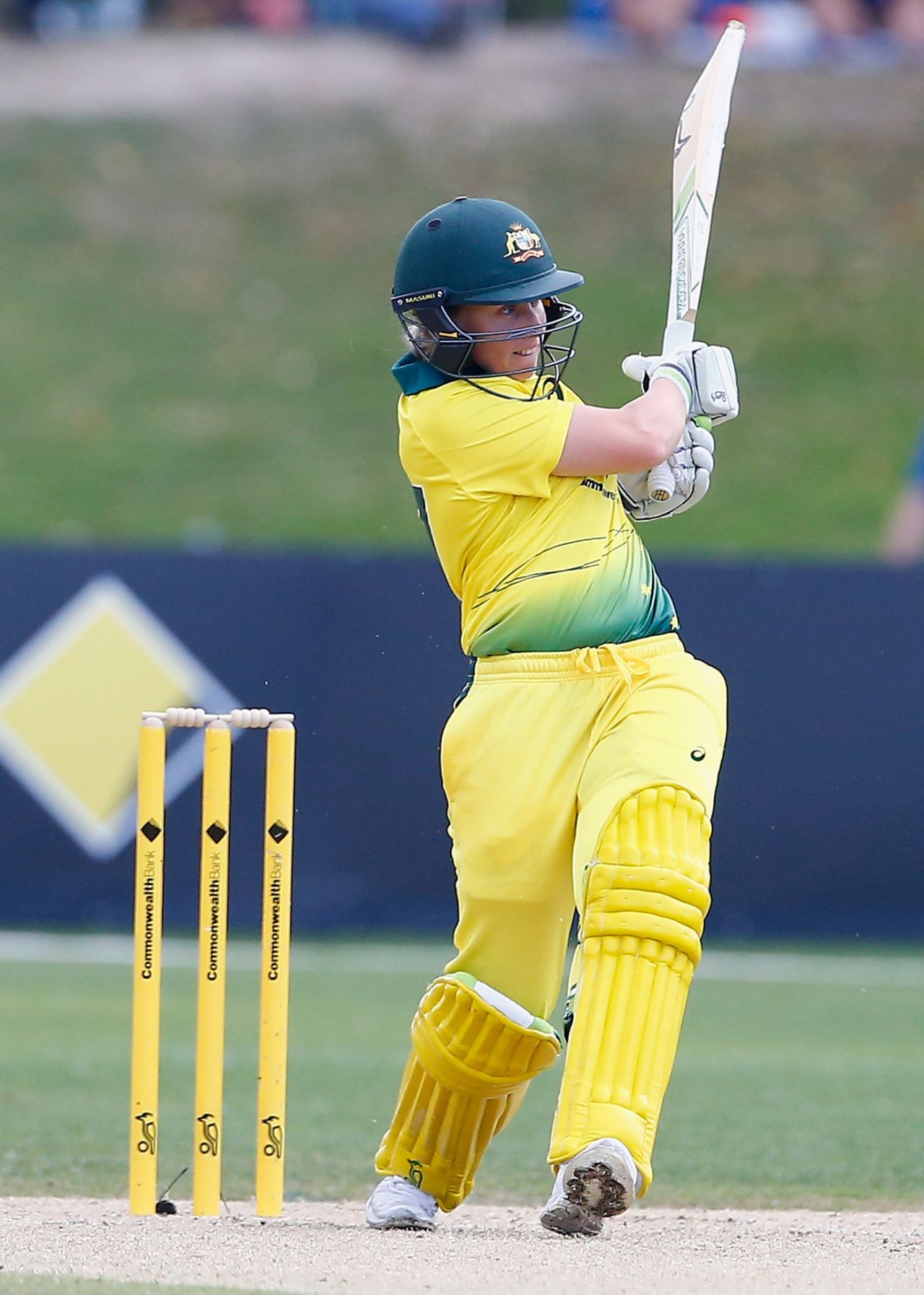 Alyssa Healy plays a pull, Australia v England, Women's Ashes 2017-18, 3rd ODI, Coffs Harbour, October 29, 2017 
